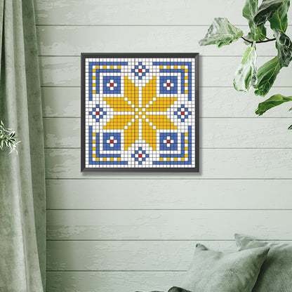 Diamond Painting - Full Square - Blue and yellow mosaic (30*30CM)