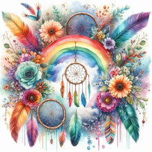 Load image into Gallery viewer, Diamond Painting - Full Round - Rainbow flower dream catcher (30*30CM)
