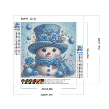 Load image into Gallery viewer, Diamond Painting - Full Round - Blue snowman (30*30CM)
