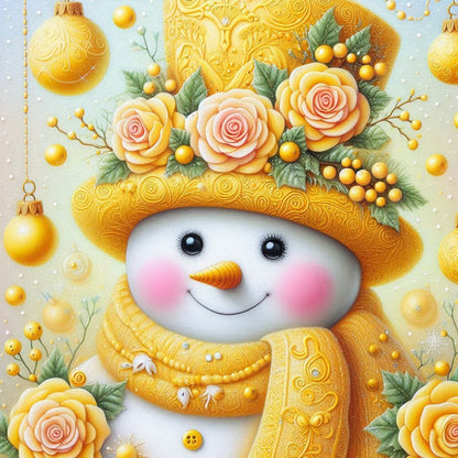Diamond Painting - Full Round - Yellow snowman (30*30CM)