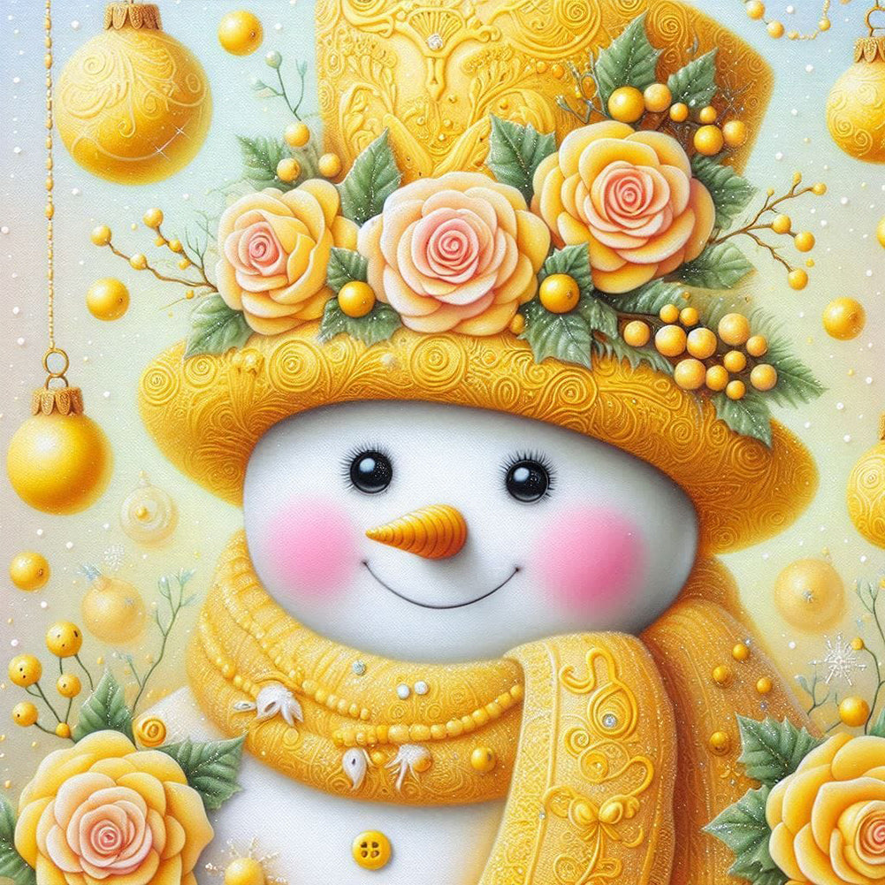 Diamond Painting - Full Round - Yellow snowman (30*30CM)