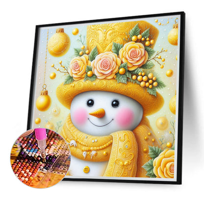 Diamond Painting - Full Round - Yellow snowman (30*30CM)