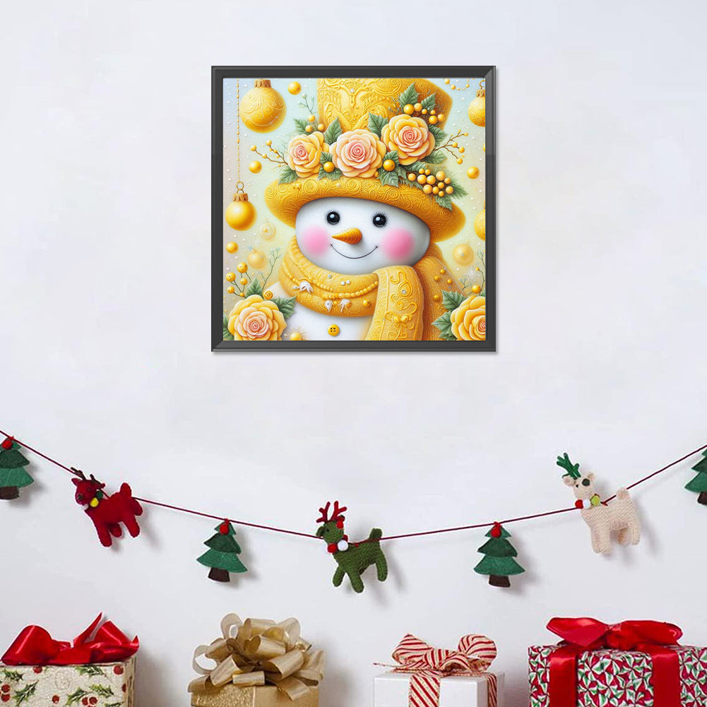 Diamond Painting - Full Round - Yellow snowman (30*30CM)