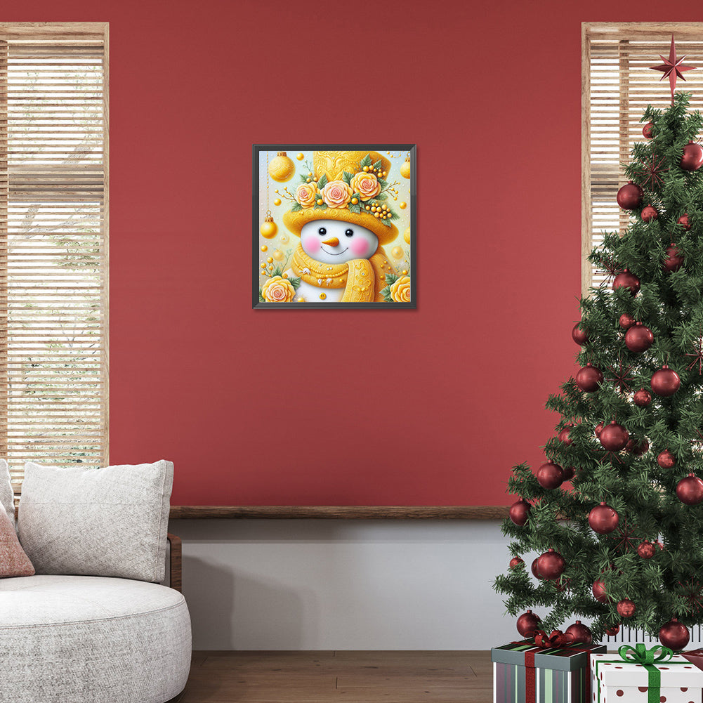 Diamond Painting - Full Round - Yellow snowman (30*30CM)
