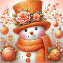 Load image into Gallery viewer, Diamond Painting - Full Round - Orange snowman (30*30CM)
