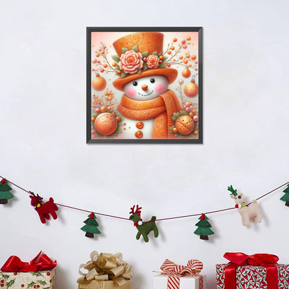 Diamond Painting - Full Round - Orange snowman (30*30CM)