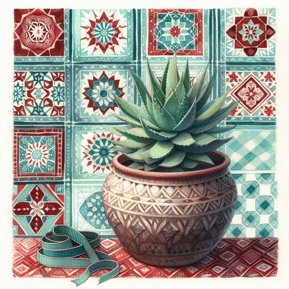 Diamond Painting - Full Round - Datura aloe (30*30CM)