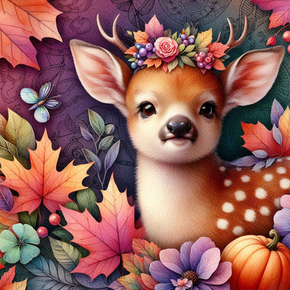 Diamond Painting - Full Round - Maple leaf elk (40*40CM)