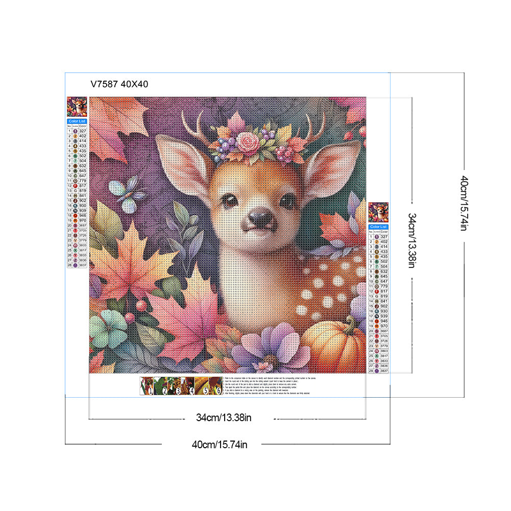 Diamond Painting - Full Round - Maple leaf elk (40*40CM)