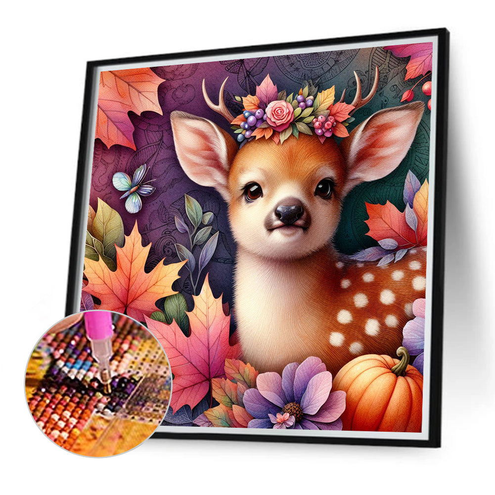 Diamond Painting - Full Round - Maple leaf elk (40*40CM)