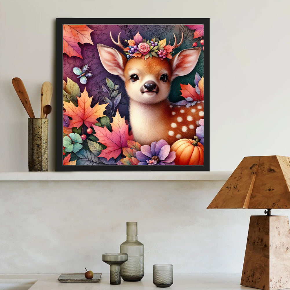 Diamond Painting - Full Round - Maple leaf elk (40*40CM)