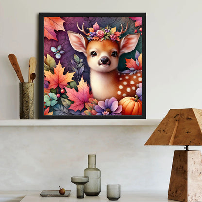 Diamond Painting - Full Round - Maple leaf elk (40*40CM)