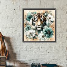 Load image into Gallery viewer, Diamond Painting - Full Round - Blue and white peony tiger (40*40CM)
