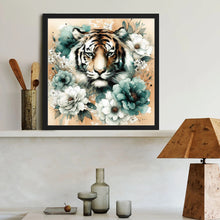 Load image into Gallery viewer, Diamond Painting - Full Round - Blue and white peony tiger (40*40CM)
