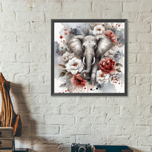 Load image into Gallery viewer, Diamond Painting - Full Round - Red and white peony elephant (40*40CM)
