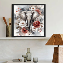 Load image into Gallery viewer, Diamond Painting - Full Round - Red and white peony elephant (40*40CM)
