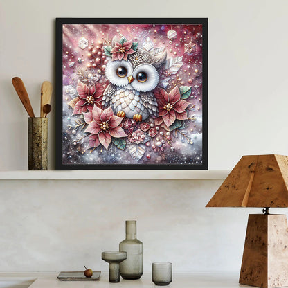 Diamond Painting - Full Round - Poinsettia owl (40*40CM)