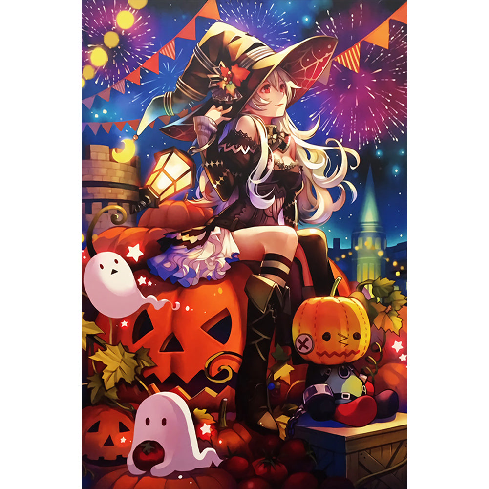Diamond Painting - Full Round - Halloween witch (40*60CM)