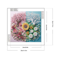Load image into Gallery viewer, Diamond Painting - Partial Special Shaped - Paper-cut wind pink and white tree (30*30CM)
