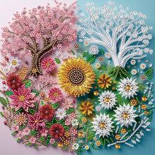 Load image into Gallery viewer, Diamond Painting - Partial Special Shaped - Paper-cut wind pink and white tree (30*30CM)
