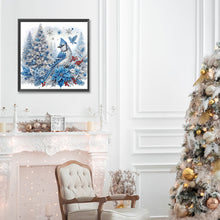 Load image into Gallery viewer, Diamond Painting - Partial Special Shaped - Christmas tree blue tit (30*30CM)
