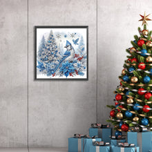 Load image into Gallery viewer, Diamond Painting - Partial Special Shaped - Christmas tree blue tit (30*30CM)
