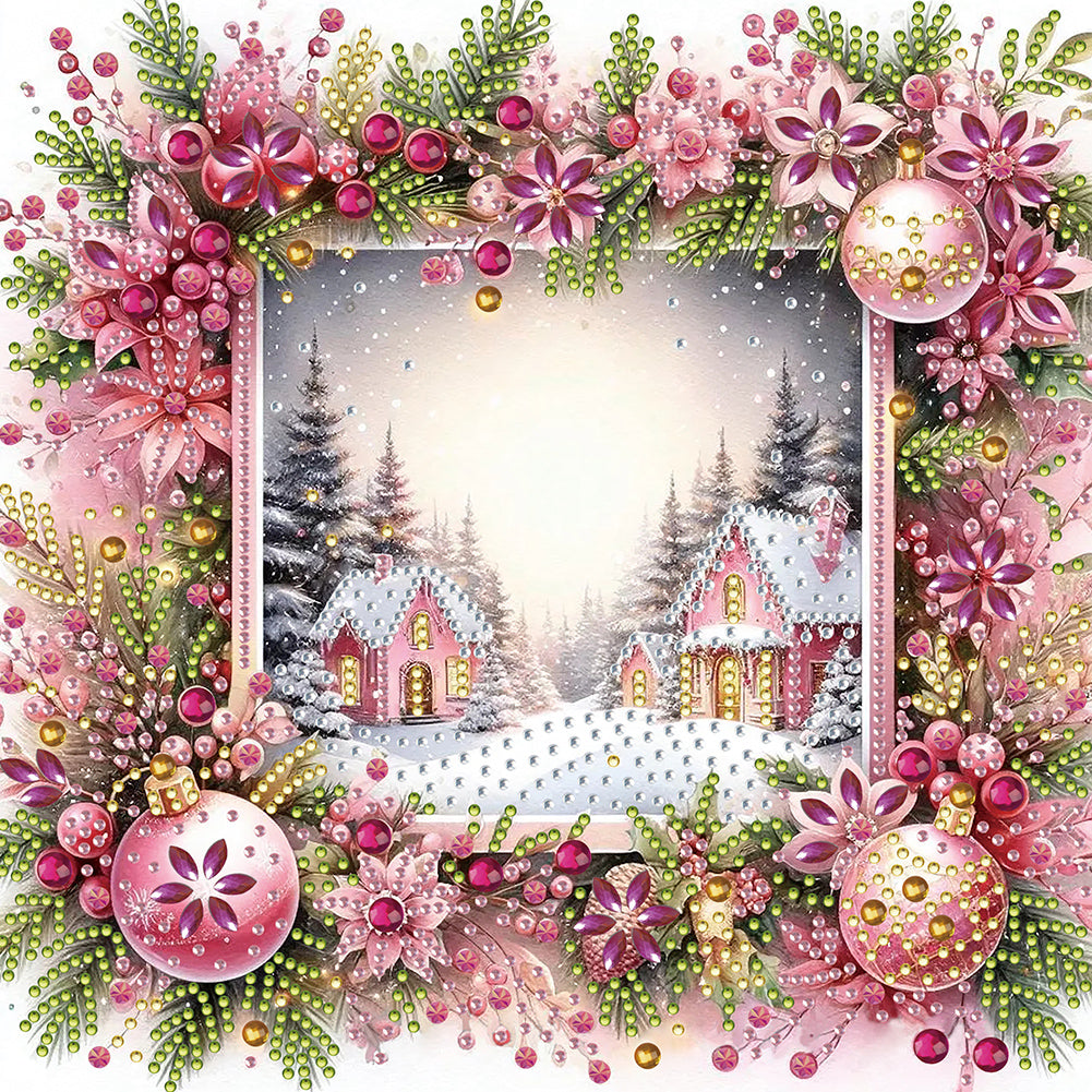 Diamond Painting - Partial Special Shaped - Christmas snow town (30*30CM)