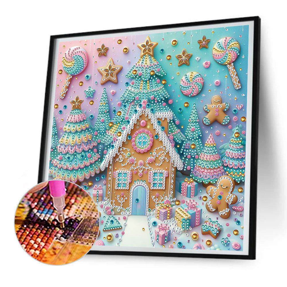 Diamond Painting - Partial Special Shaped - Cookie candy house (30*30CM)