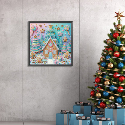 Diamond Painting - Partial Special Shaped - Cookie candy house (30*30CM)