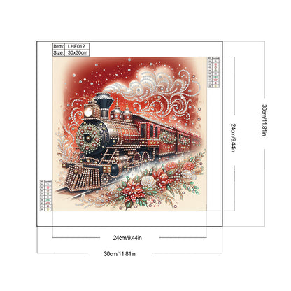 Diamond Painting - Partial Special Shaped - Red train (30*30CM)