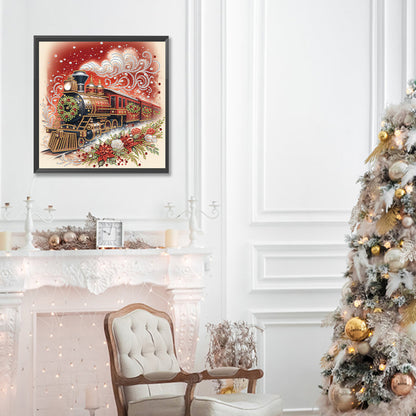 Diamond Painting - Partial Special Shaped - Red train (30*30CM)