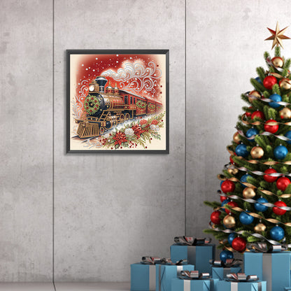 Diamond Painting - Partial Special Shaped - Red train (30*30CM)