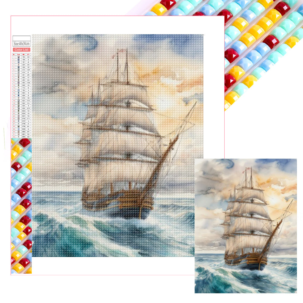 Diamond Painting - Full Square - Sailboat (30*40CM)