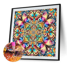 Load image into Gallery viewer, Diamond Painting - Full Round - Butterfly mandala (40*40CM)
