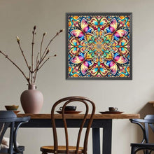 Load image into Gallery viewer, Diamond Painting - Full Round - Butterfly mandala (40*40CM)
