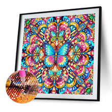 Load image into Gallery viewer, Diamond Painting - Full Round - Butterfly mandala (40*40CM)
