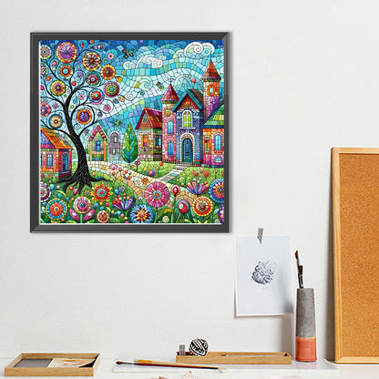 Diamond Painting - Full Round - Colorful house street (40*40CM)