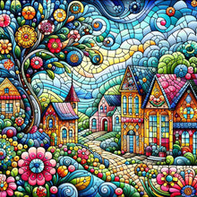 Load image into Gallery viewer, Diamond Painting - Full Round - Colorful house street (40*40CM)
