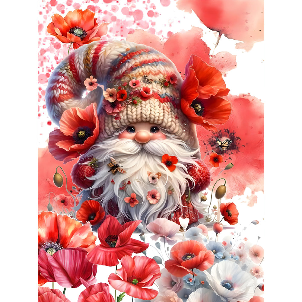 Diamond Painting - Full Round - Flower gnome (30*40CM)