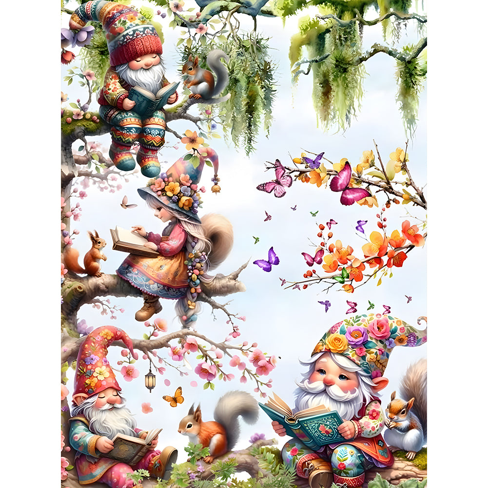 Diamond Painting - Full Round - Flower gnome (30*40CM)