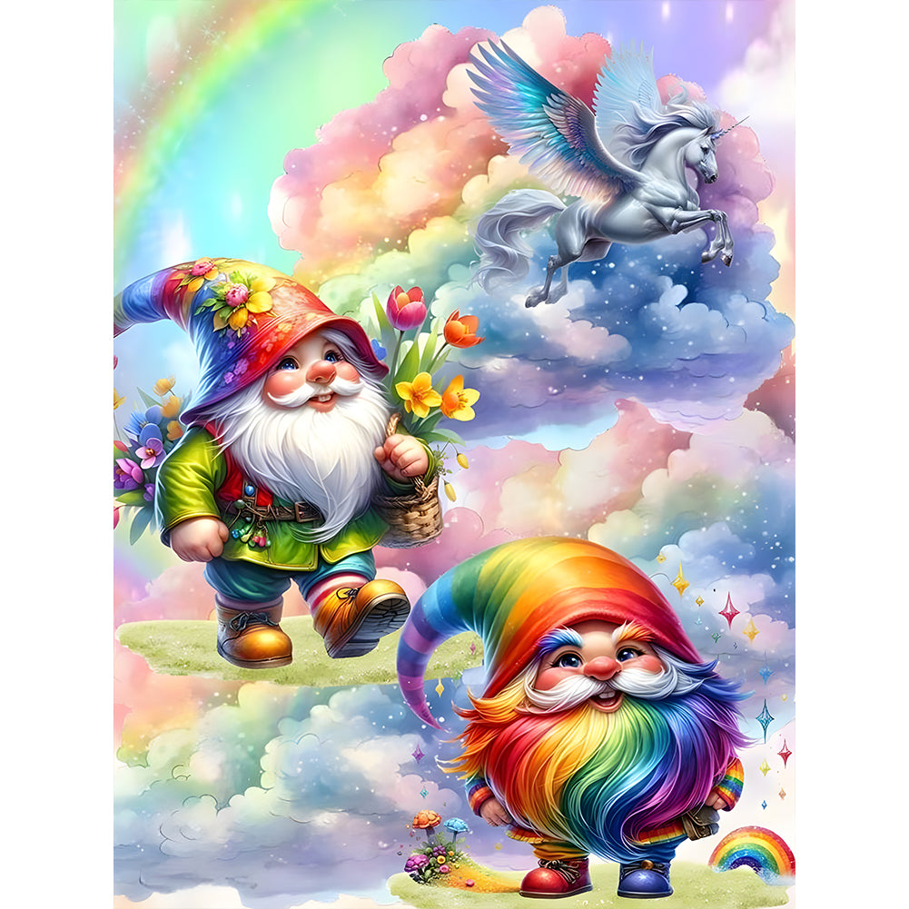 Diamond Painting - Full Round - Flower gnome (30*40CM)