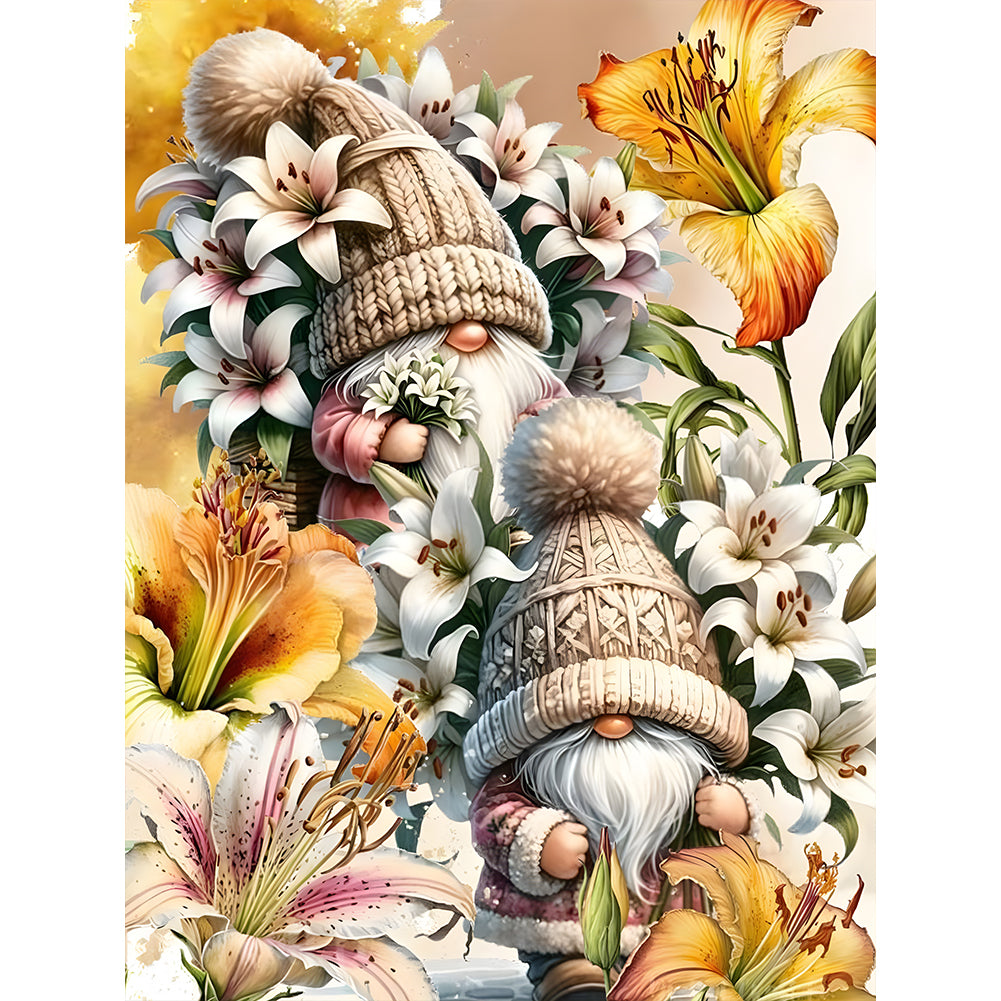Diamond Painting - Full Round - Flower gnome (30*40CM)
