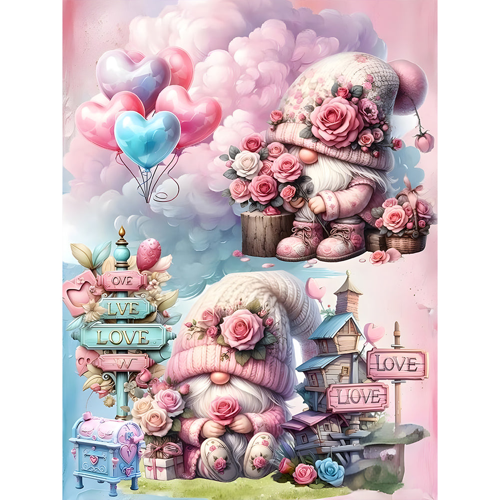 Diamond Painting - Full Round - Flower gnome (30*40CM)