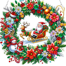 Load image into Gallery viewer, Acrylic Christmas Wreath Diamond Art Hanging Pendant Diamond Painting Home Decor
