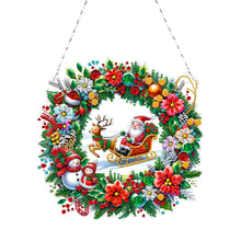 Load image into Gallery viewer, Acrylic Christmas Wreath Diamond Art Hanging Pendant Diamond Painting Home Decor
