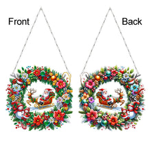Load image into Gallery viewer, Acrylic Christmas Wreath Diamond Art Hanging Pendant Diamond Painting Home Decor
