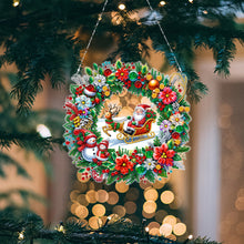 Load image into Gallery viewer, Acrylic Christmas Wreath Diamond Art Hanging Pendant Diamond Painting Home Decor
