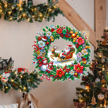 Load image into Gallery viewer, Acrylic Christmas Wreath Diamond Art Hanging Pendant Diamond Painting Home Decor
