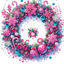 Load image into Gallery viewer, Acrylic Christmas Wreath Diamond Art Hanging Pendant Diamond Painting Home Decor
