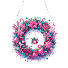 Load image into Gallery viewer, Acrylic Christmas Wreath Diamond Art Hanging Pendant Diamond Painting Home Decor
